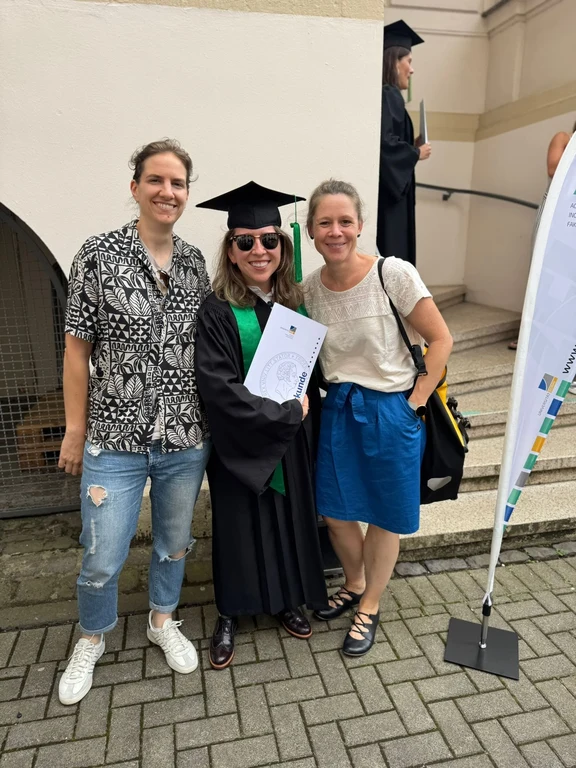 Clara, Anna, and Stephanie together at the ceremony.