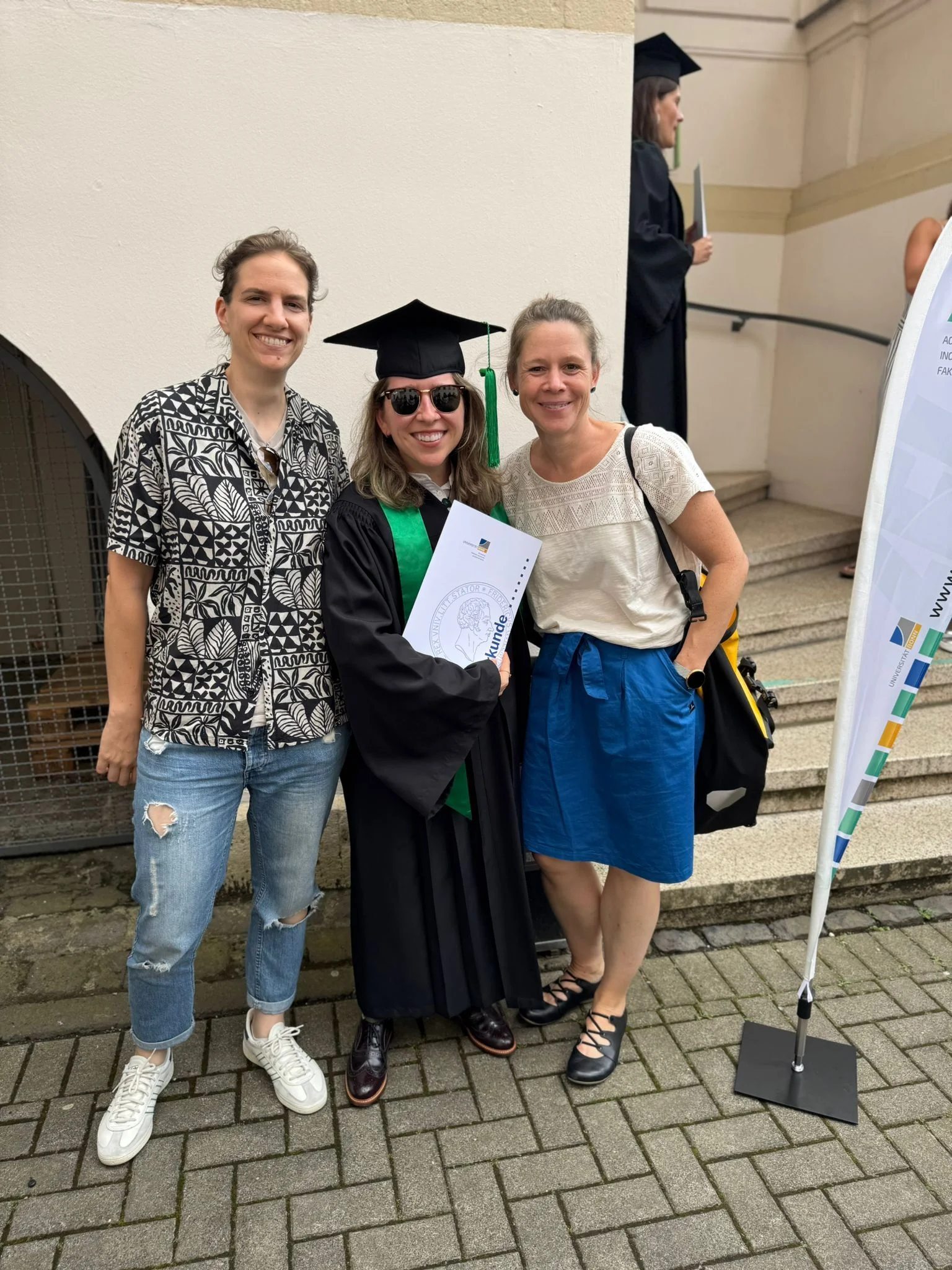 Clara, Anna, and Stephanie together at the ceremony.