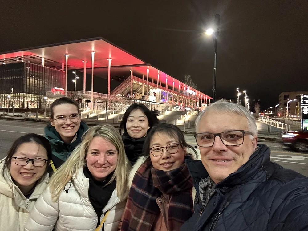 Members of the Crop Functional Genomics group attended the 67th maize genetics meeting in St. Louis, USA from 6-8, March 2025. Here in front of the St. Louis City SC soccer stadium.