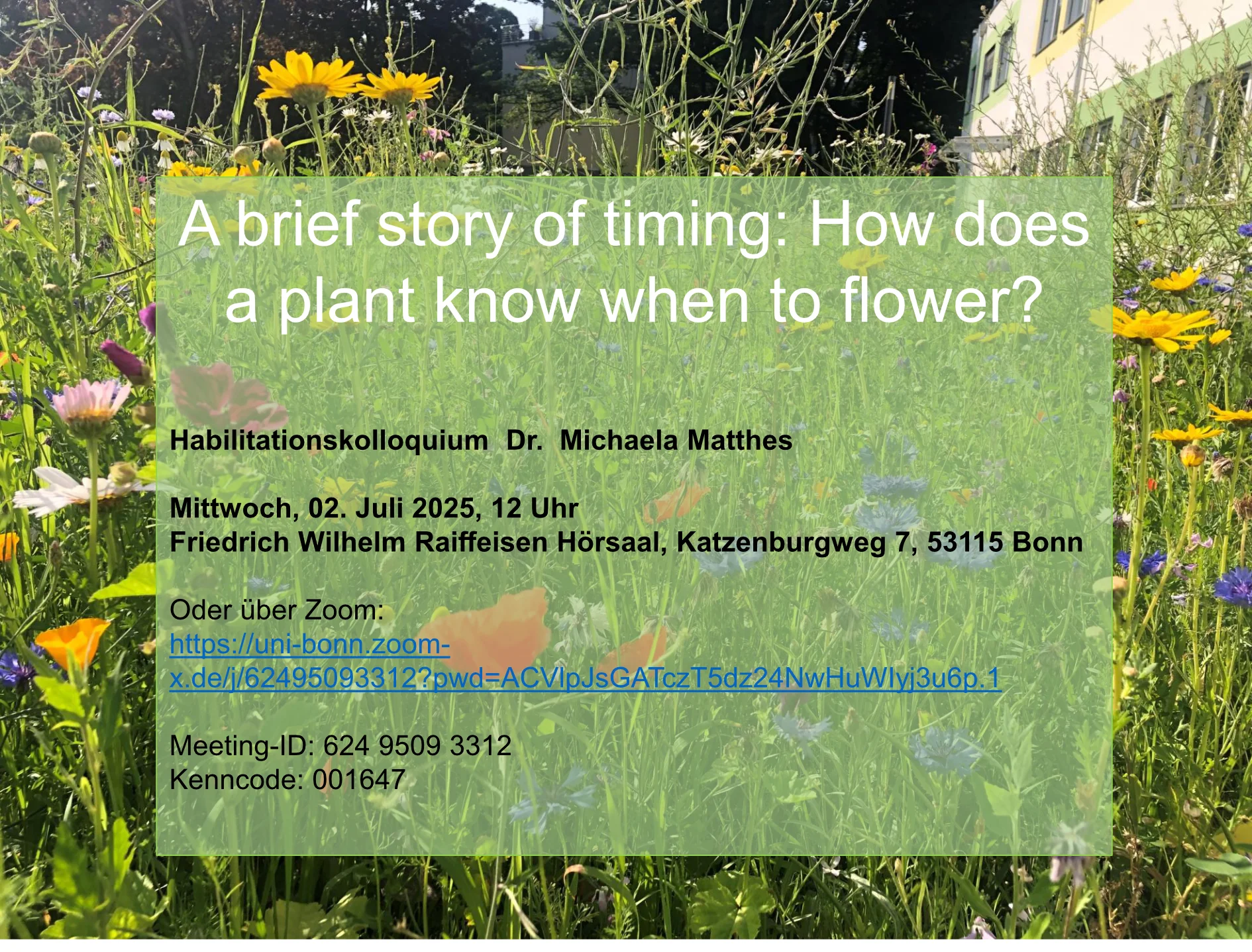 Habilitationskolloquium Dr. Michaela Matthes